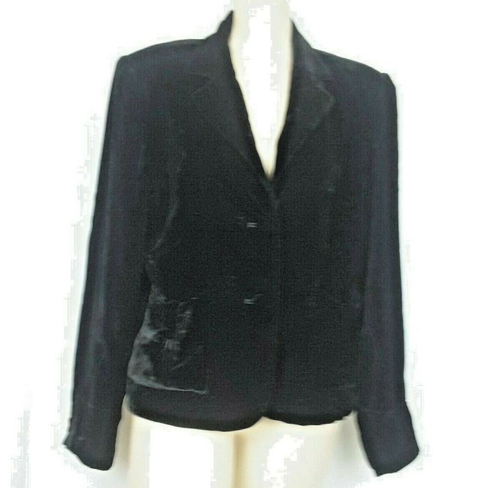 Victorian Goth Boho Style Black Velvet Jacket sz L